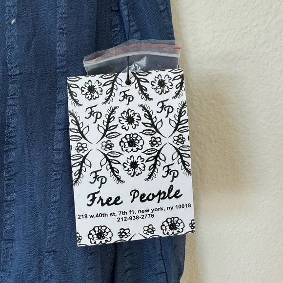 Free People Elisas Off the Shoulder Gold Sequin Blue Top XS SAMPLE - Picture 12 of 15